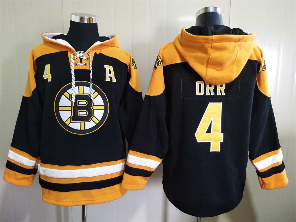 Boston Bruins 4 Bobby ORR Black All Stitched Pullover Hoodie,We sell and wholesale Boston Bruins 4 Bobby ORR Black All Stitched Pullover Hoodie on line form chian!